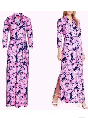 Lilly Pulitzer | Holloway Maxi Dress flamingo Large